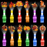 Capoda 36 Pcs Thanksgiving Party Favors LED Light up Finger Lights Gifts Glow in The Dark Light Ring Flashlight Gift for Piata F