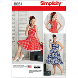 Simplicity 8051 1950s Vintage Fashion Womens Pin Up Dress Sewing Pattern by Theresa Laquey, Sizes 20W28W