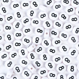 Yiizzxin 200pcs Round White Number 8 Beads for Bracelets,Acrylic Single Digit Bead,4x7mm Flat Number Beads for Jewelry Making(Ro