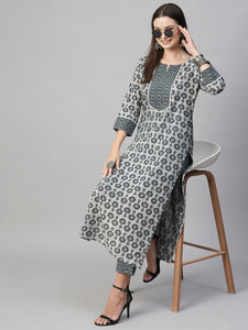 Gosriki Women'S Cotton Blend Printed Straight Kurta With Pant Pack Of 2 (Combo-Sachi-Mukh-Gs_S_Multi_Small) Multicolour,Multicolour,,B0CM9KH59N