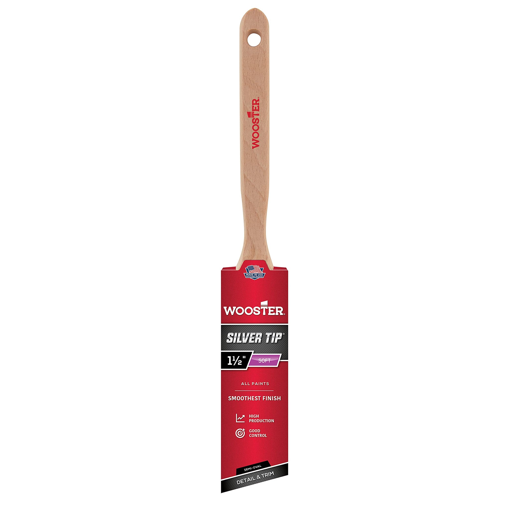 1-1/2,, Silver Tip Semi-Oval Angle Sash Brush