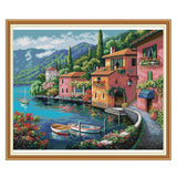 Trendynest Stamped Stitch Kit Small Town Pattern Embroidery Crafts 52X44Cm 14Ct