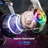 Ozeino Gaming Headset for PC, Ps4, Ps5, Xbox Headset with 7.1 Surround Sound, Gaming Headphones with Noise Cancelling Mic RGB Li