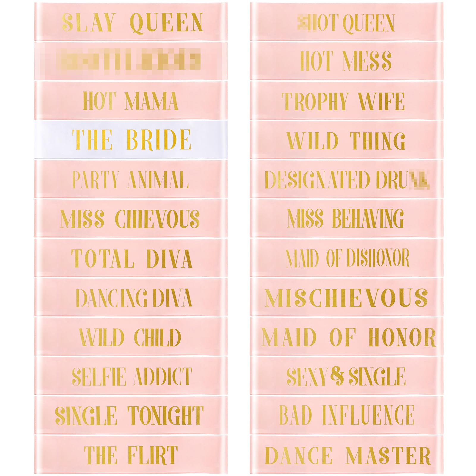 JellyArch 24 Pcs Bride Sash Bachelorette Party Bridesmaid Sashes Set Bridal Team Sash Bachelorette Party Sashes Bridal Shower De