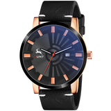 Iik Collection Men'S Hunt Series Watch|Black Dial, Leather Strap|Date, Time Display|Long Battery Life|Durable Dial Polish|Versat