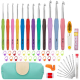 Crochet Hooks Set 2.0 Mm To 8.0 Mm, Multicolor Aluminium Hooks (12Pcs Silicone Handles Crochet Hook Set)