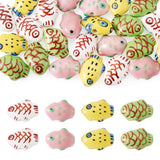Boutigem 24Pcs Fish Ceramic Beads Colorful Fish Porcelain Beads Cute Cartoon Ocean Animal Loose Spacer Bead Sea Animal Handmade 