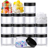 Patelai 16 Pack 2oz Empty Slime Containers Jars with Lids Round Clear Plastic Jars Wide-mouth Refillable Storage Organizers for 