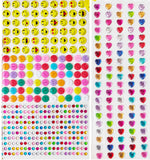 Aizelx Craft Stickers 450 Pcs Art Jewels Crystal Stickers Buttons Gem Stones Self Adhesive Scrapbook Paper Decoration Kids Schoo