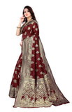 Sugathari Womens Banarasi Saree Pure Kanjivaram Silk Saree Soft New Ladies 2023 Design Wear Pattu Sarees Latest Cotton Party Sari Collections With Blouse Piece For Wedding Sadi (Pari 63 Maroon)