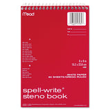 Mead SpellWrite Steno Book, Gregg Rule, 6 x 9 Inches, White, 80 Sheets (MEA43082)