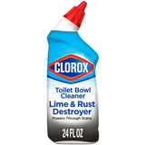 Clorox Toilet Bowl Cleaner Lime & Rust Destroyer, Automatic Toilet Bowl Cleaner, Healthcare Cleaning and Industrial Cleaning, 24