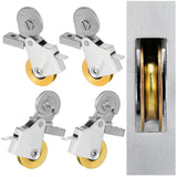 Otoolling 4 Pack 1 Inch Heavy Duty Steel Sliding Screen Door Rollers Steel Ball Bearing Smooth-Glide Roller for DIY Screen Door 