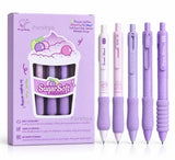 Parshya 5 Pcs Blue Ink Gel Pens, 0.5 mm Fine Tip, Soft Cloud Grip, Refillable Smooth Writing Pens for Students, Exams, Office, N