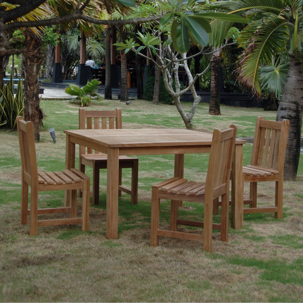 Anderson Teak Windsor Classic Side Chair 5-Pieces Dining Table Set