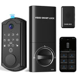 syndesmos Smart Door Lock with Camera, Fingerprint Keypad Deadbolt, APP Remote Control, Video Doorbell with 2-Way Audio, Auto Lo
