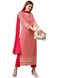 Gosriki Women'S Cotton Blend Embroidered Straight Kurta With Pants & Dupatta (Dumas-Pink-Nw-Gs_Xl_Pink_X-Large),Pink,,B0BPY1GKMW