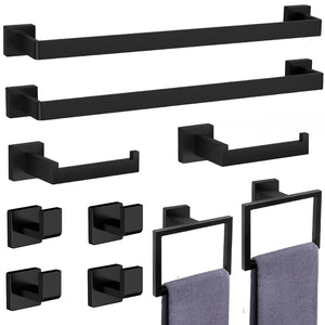 10-Pieces Brushed Silver Bathroom Accessories Set, Stainless Steel Bathroom Hardware Set, Towel Racks for Bathroom Wall Mounted 
