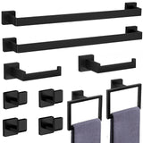 10-Pieces Brushed Silver Bathroom Accessories Set, Stainless Steel Bathroom Hardware Set, Towel Racks for Bathroom Wall Mounted 