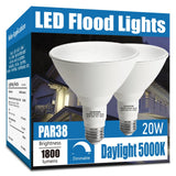 Gonhom Par38 led Flood Lights Outdoor Light Bulb 2 Pack,Dimmable 5000K Daylight 1800LM,20W Replace up to 200W,Outdoor Flood Ligh
