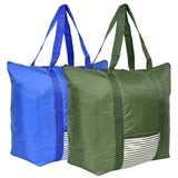 Kuber Industries Polyester Storage Bag | Clothes Storage Bag | with Handle | Shopping Bag | Grocery Hand Bag | Foldable | Front