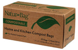 NaturBag Small Food Waste Compostable Bags 3 Gallon, 25 Bags for Food Scraps