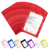 100 PCS Resealable Mylar Bags with Frosted Clear Window Packaging Bag Foil Pouch Zipper Bag for Food Self Sealing Storage Suppli