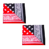 Handkerchief For Men And Women, Red Black Paisley Print Bandana, Fashion Bandana Pack Of 2, Unisex Headband, MultiFunctional Sc
