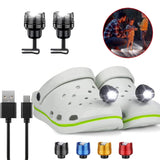 2 Pcs Rechargable Headlights for Crock, Outdoor Waterproof LED Flashlight for Shoes, Clip on Crock Light Attachment Charm, Acces