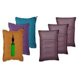 Shivam Pillow Pack Of 3 Pcs Multi Color Cotton Air Pillow With Air Pump And Cotton Pillow Cover For Travelling. Travelling Air P