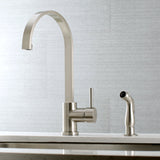 Kingston Brass Ls8718Dlsp Concord Kitchen Faucet, 8 In Spout Reach, Brushed Nickel