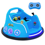 Costzon Bumper Car for Kids, 12V Electric Ride on Bumper W/Remote Control, 360 Degree Spin, Flashing Lights, Built-in Music & Wi