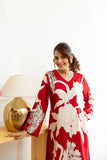 Anni Designer Women'S Rayon Viscose Straight Printed Kurta With Palazzo (Cukari Red-Vks02_Xl_Red_X-Large),Red,XL,,,