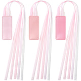 Outus 3 Pieces Bible Ribbon Bookmark Markers Artificial Leather Bookmark with Ribbons for Books Office(Stylish,Pink)