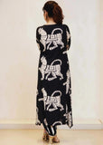 Gosriki Women'S Cotton Blend Straight Printed Kurta With Pant (Lanka-Black-Nk-Gs_Xl_Black_X-Large),Black,,B0D5VKM7S5