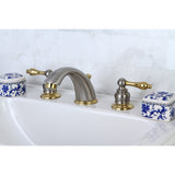 Kingston Brass Kb979Al Victorian Widespread Bathroom Faucet, 8-Inch Adjustable Center, Brushed Nickel/Polished Brass