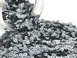 The Design Cart 4 mm Silver Circular Plastic Sequins Sitara for Embroidery, Embellishing Handbags, Apparels, Art Craft DIY Kit P