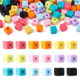 Boutigem 90Pcs 12mm Acrylic Cube Beads Plastic Square Candy Beads Colorful Loose Spacer Cube Bead for DIY Crafts Friendship Brac