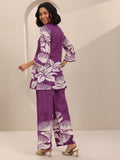 Libas Women'S Cotton Co-Ords Set (400637_Purple_M)