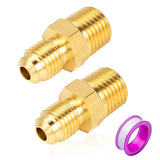 Breezliy 2 PCS Brass Tube Fitting, Half Union Gas Adapter 1/4 Flare x 1/4 NPT Male Pipe Connector