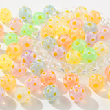 BERMRO 16mm Acrylic Beads 30Pcs Flower Focal Spacer Bead Chunk Bubblegum Beads for DIY Crafting Necklace Bracelet Jewelry Making
