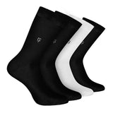 Footprints Odourfree Organic Cotton Bamboo MenS Formal Socks | Pack Of 4 | Black & White