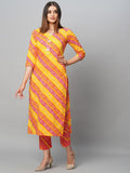 Gosriki Women'S Cotton Blend Straight Printed Kurta With Pant Set (Sumali Red-Nw-Gs_S_Red_Small),Red,,B0CGD5RGF6