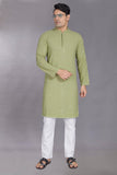 Divisive Men'S Sequince Embroidered Cotton Blend Only Slim Fit Kurta (Dkrt882_Xl_Pista)