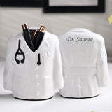FOTO VALE GIFTS Personalized Doctor Coat Pen Stand Engraved with Your Name Permanently. For Doctors, Surgeons, Medico, Dr. & Med