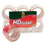 Duck HD Clear Packaging Tape, 2.6 mil, 3 Inches x 55 Yards, Clear, 6Pack