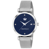 Crestello L105-Blu-Ch Stainless Steel Chain Analog Wrist Watch For Women, Dial Color_Blue
