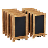 Flash Furniture Canterbury 10 Pack Tabletop Magnetic Chalkboards - Torched Wood Finish - 9.5 x 14 - Metal Folding Legs - Hanging