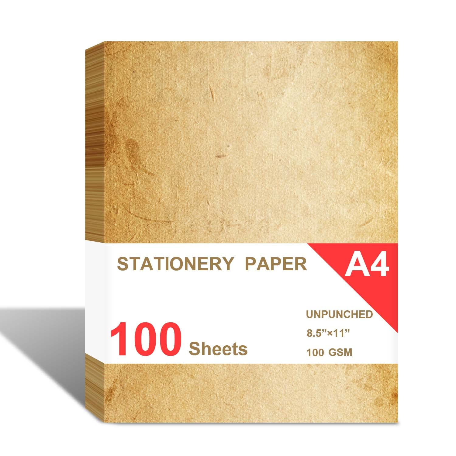 Loose Leaf Paper, Stationery Writing Paper, Vintage Antique Letterhead Paper 8.5 x 11,100 Sheets, A4 Unpunched Refills Paper