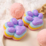 2Pcs Rainbow Taba Cat Paw Squishy Toy, Colorful Cat Paw Squeeze Toys for Stress Relief, Cute Soft Kitty Fidget Toys for Adults K